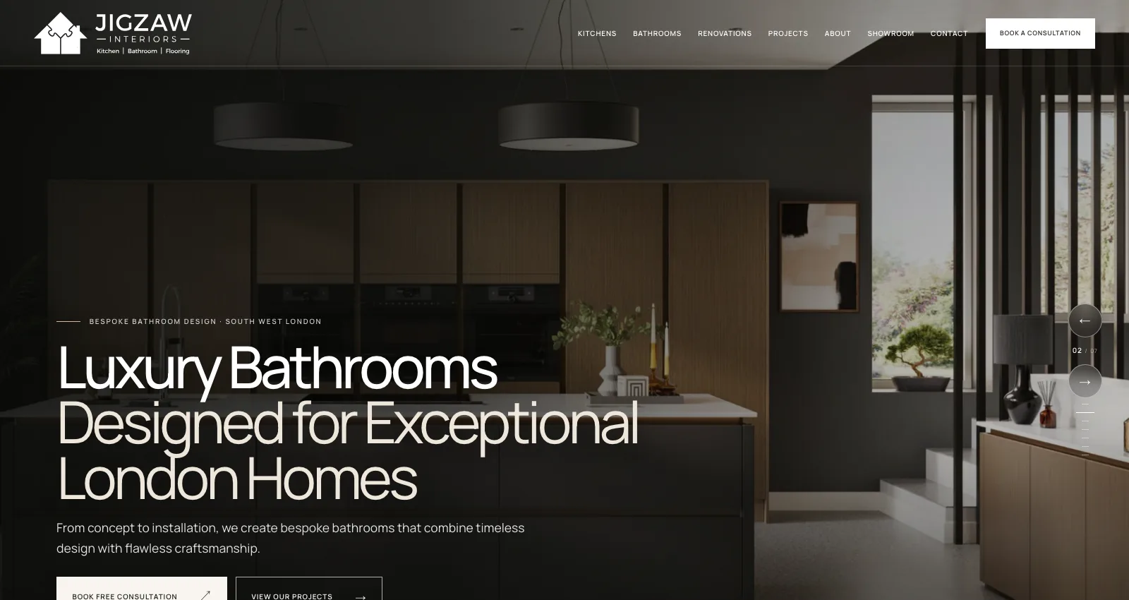 Jigzaw Interiors independent visual-first website redesign concept